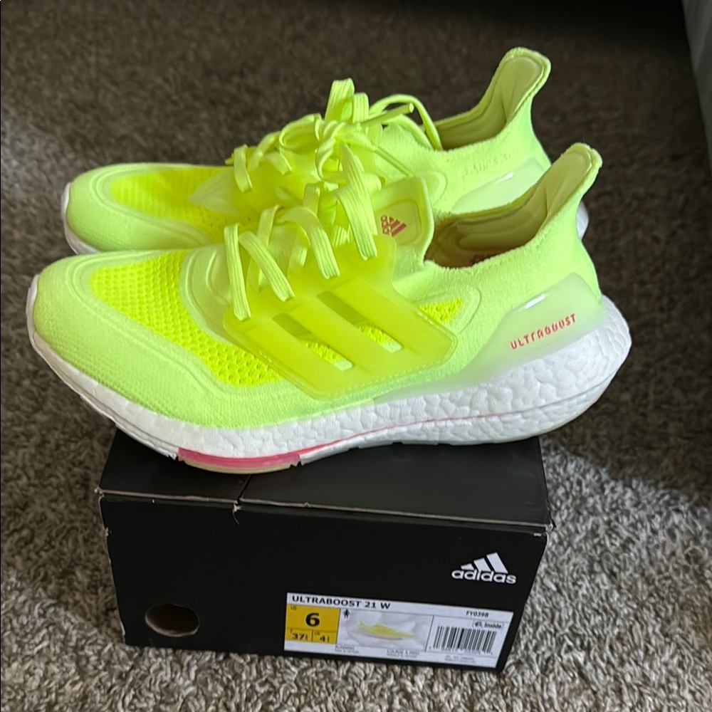 Adidas Ultraboost 21 Women's Bright Lime Sneakers